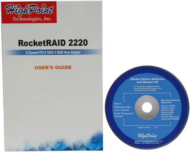Alt view image 6 of 7 - HighPoint RocketRAID 2220 PCI-X SATA II (3.0Gb/s) Controller Card