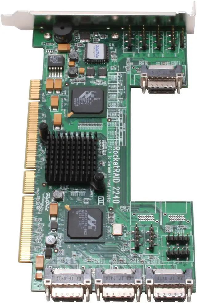 Alt view image 2 of 5 - HighPoint RocketRAID 2240 PCI-X SATA II (3.0Gb/s) 16-Channel Multi-Port Infiniband RAID Controller
