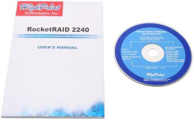 Alt view image 4 of 5 - HighPoint RocketRAID 2240 PCI-X SATA II (3.0Gb/s) 16-Channel Multi-Port Infiniband RAID Controller