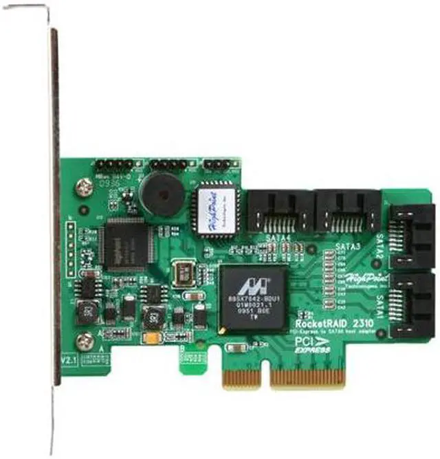 Alt view image 3 of 6 - HighPoint RocketRAID 2310 PCI Express x4 (x8 and x16 slot compatible) SATA II (3.0Gb/s) Controller Card