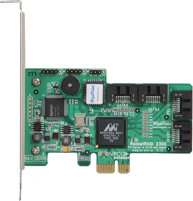 Alt view image 3 of 6 - HighPoint RocketRAID 2300 PCI Express SATA II (3.0Gb/s) Controller Card