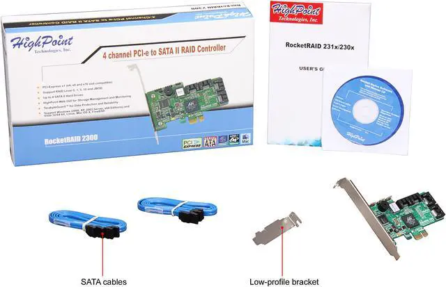 Alt view image 6 of 6 - HighPoint RocketRAID 2300 PCI Express SATA II (3.0Gb/s) Controller Card