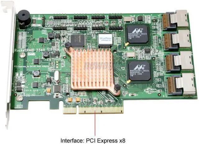 Alt view image 2 of 6 - HighPoint RocketRAID 2340 PCI-Express x8 SATA I or SATA II Controller Card