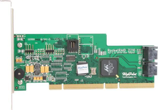 Alt view image 2 of 7 - HighPoint RocketRAID 2210 PCI-X SATA II (3.0Gb/s) Controller Card