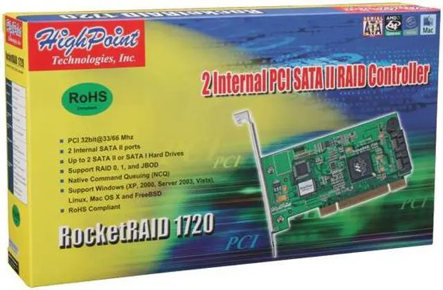 Alt view image 8 of 8 - HighPoint RocketRAID 1720 PCI SATA II (3.0Gb/s) RAID Controller Card