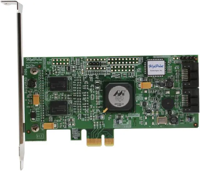 Alt view image 2 of 7 - HighPoint RocketRAID 3120 PCI-Express x1 SATA True Hardware RAID Controller