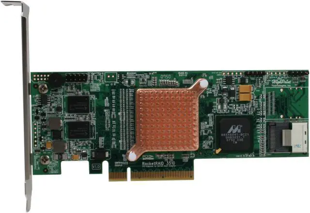 Alt view image 2 of 6 - HighPoint RocketRAID 3510 SATA II Hardware RAID Controller with Intel 2Nd Generation PCI-Express I/O Processor RAID 0/1/5/6/10 JBOD