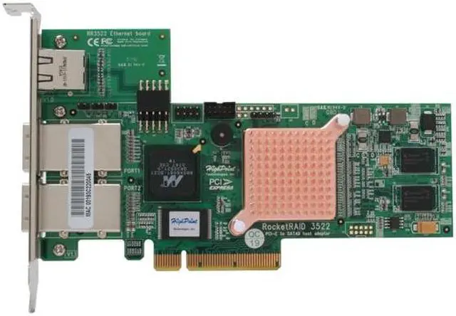 Alt view image 3 of 7 - HighPoint RocketRAID 3522 PCI Express x8 (x16 slot compatible) SATA II (3.0Gb/s) Controller Card