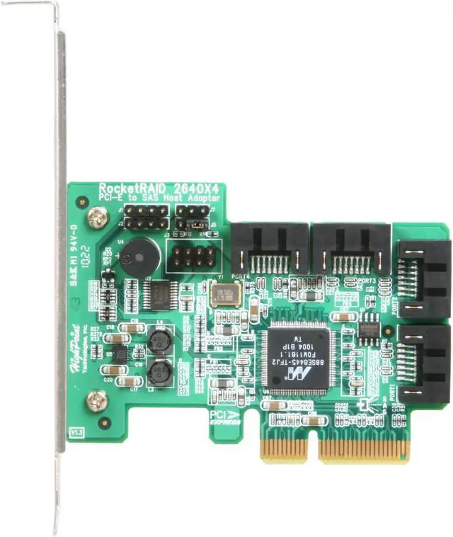Alt view image 3 of 5 - HighPoint RocketRAID 2640X4 PCI-Express x4 Four-Port SATA and SAS RAID Controller Card