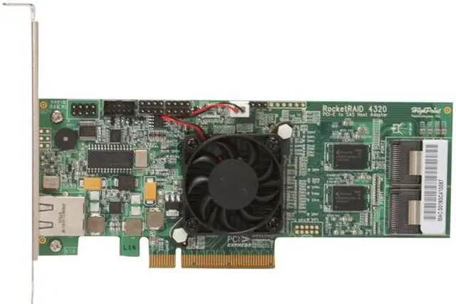 Alt view image 3 of 8 - HighPoint RocketRAID 4320 PCI-Express x8 Eight-Port SATA and SAS Hardware RAID Controller Card
