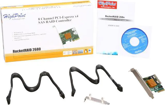 Alt view image 6 of 6 - HighPoint RocketRAID 2680 PCI-Express x4 Eight-Port SATA and SAS RAID Controller Card