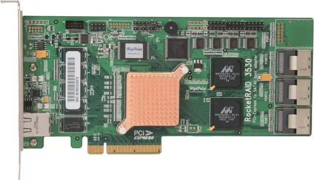 Alt view image 3 of 8 - HighPoint RocketRAID 3530 PCI-Express x8 SATA II (3.0Gb/s) RAID Controller Card