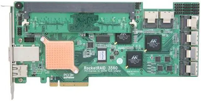 Alt view image 3 of 6 - HighPoint RocketRAID 3560 PCI-Express x8 SATA II (3.0Gb/s) Raid Controller w/ Supports up to 24 SATA II drives with 6 x Mini-SAS port