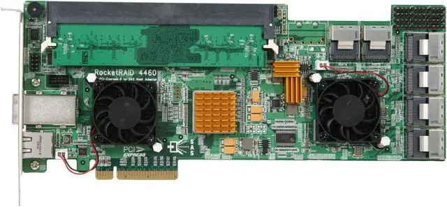 Alt view image 3 of 6 - HighPoint RocketRAID 4460 PCI-Express 2.0 x8 SATA / SAS Controller Card