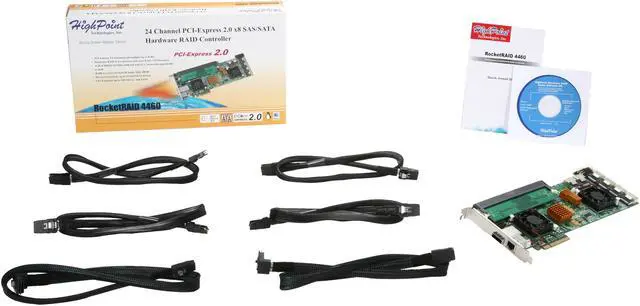 Alt view image 6 of 6 - HighPoint RocketRAID 4460 PCI-Express 2.0 x8 SATA / SAS Controller Card