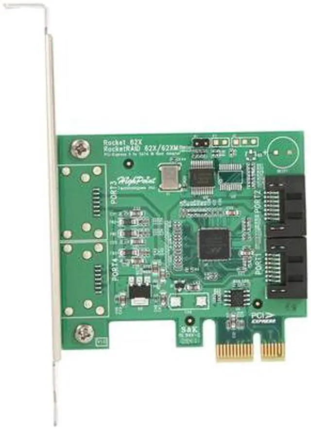 Alt view image 2 of 5 - HighPoint Rocket 620 PCI-Express 2.0 x1 SATA III (6.0Gb/s) Controller Card