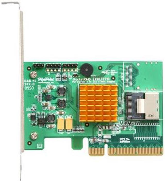 Alt view image 3 of 6 - HighPoint RocketRAID 2710 PCI-Express 2.0 x8 Low Profile SATA / SAS RAID Controller Card