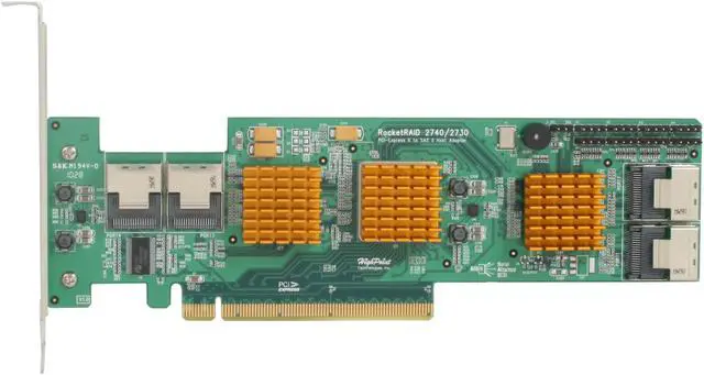 Alt view image 2 of 5 - HighPoint RocketRAID 2740 PCI-Express 2.0 x16 Low Profile SATA / SAS RAID Controller Card