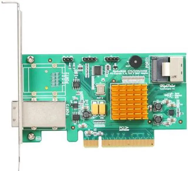 Alt view image 3 of 6 - HighPoint RocketRAID 2721 PCI-Express 2.0 x8 Low Profile SATA / SAS Controller Card