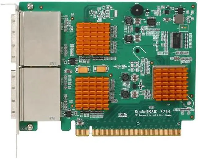 Alt view image 3 of 5 - HighPoint RocketRAID 2744 PCI-Express 2.0 x16 SATA / SAS Controller Card
