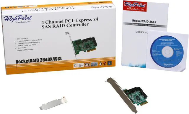 Alt view image 6 of 6 - HighPoint RocketRAID 2640X4 SGL PCI-Express x4 SATA / SAS Controller Card
