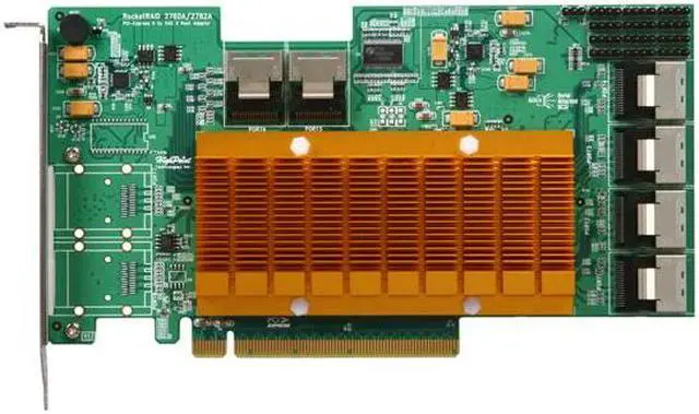 Alt view image 3 of 5 - HighPoint RocketRAID 2760A PCI-Express 2.0 x16 Full Height SATA / SAS RAID Controller Card