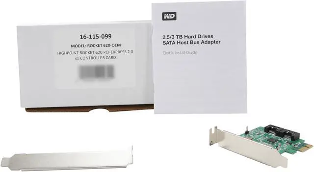 Alt view image 5 of 5 - HighPoint Rocket 620-OEM PCI-Express 2.0 x1 Low Profile SATA III (6.0Gb/s) Controller Card - OEM