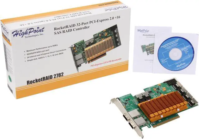 Alt view image 5 of 5 - HighPoint RocketRaid 2782 PCI-Express 2.0 x16 SATA / SAS Controller Card