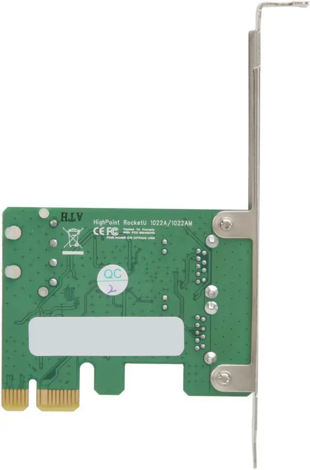 Alt view image 4 of 6 - HighPoint RocketU 1022A PCI-Express 2.0 x1 Low Profile USB 3.0 HBA Controller Card