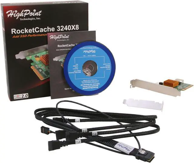 Alt view image 6 of 6 - HighPoint RocketCache 3240X8 PCI-Express 2.0 x8 SSD RAID Caching Controller Card