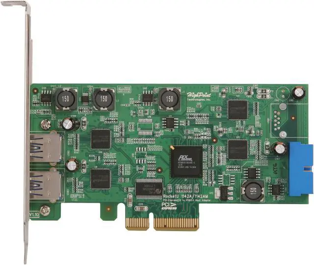Alt view image 4 of 6 - HighPoint RocketU 1142A PCI-Express 2.0 x4 USB 3.0 SuperSpeed HBA