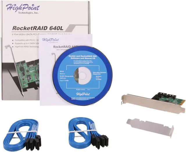 Alt view image 6 of 5 - HighPoint RocketRAID 640L PCI-Express 2.0 x4 Low Profile SATA RAID Controller Card