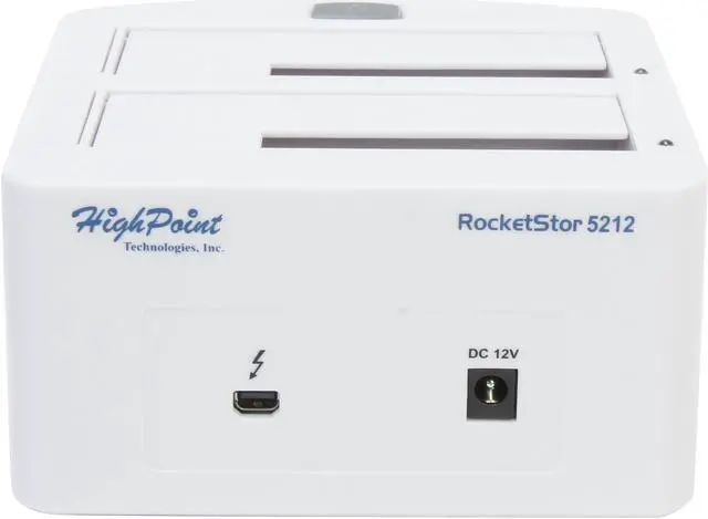 Alt view image 4 of 6 - HighPoint RocketStor 5212 2 3.5" Drive Bays Thunderbolt Dual-Bay Thunderbolt Storage Dock (Mac Pro Support and Windows PC Support)