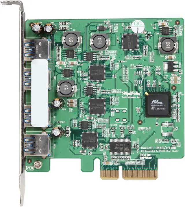 Alt view image 4 of 5 - HighPoint RocketU 1144C 3rd Generation 4-Port USB 3.0 Controller Card, PCI-Express 2.0 x4