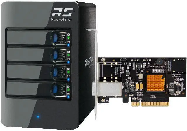 HighPoint RocketStor 6414TS - 4-Bay Q-SATA Turbo RAID Tower