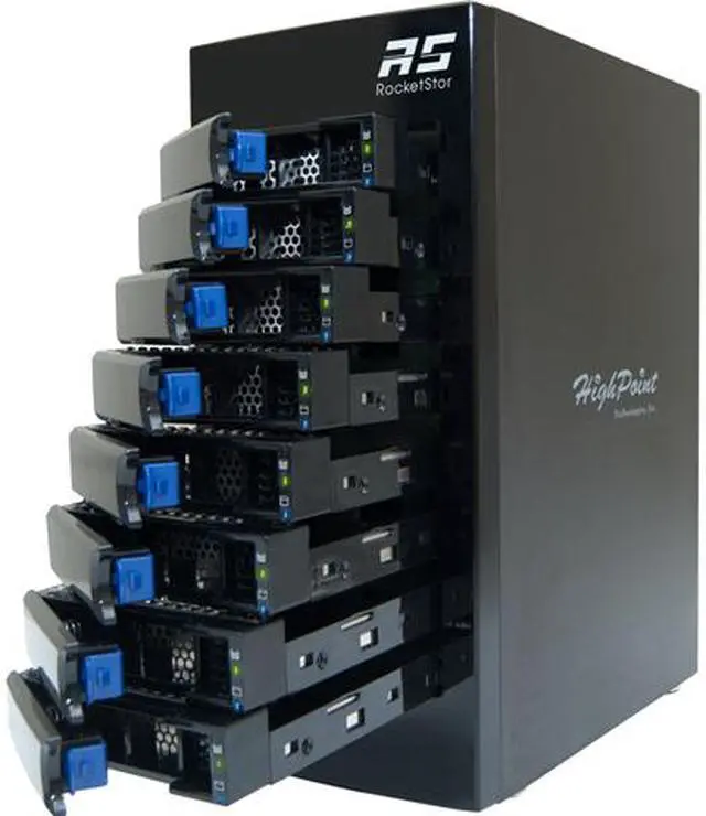 Main image of HighPoint RocketStor 6418AS - 8-Bay 6 Gb/s SAS / SATA Hardware RAID Tower Enclosure