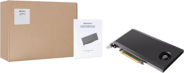 Alt view image 6 of 6 - HighPoint SSD7101A-1 PCI-Express 3.0 x16 Full-Height 4 x dedicated 32 Gbps M.2 Ports to PCIe 3.0 x16  RAID Controller