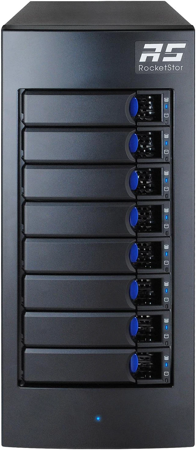 Alt view image 2 of 8 - HighPoint RocketStor RS6628T RAID 0, 1, 5, 6, 10, 50, JBOD Thunderbolt 3 8-Bay 2nd Gen Thunderbolt 3 Turbo RAID Enclosure