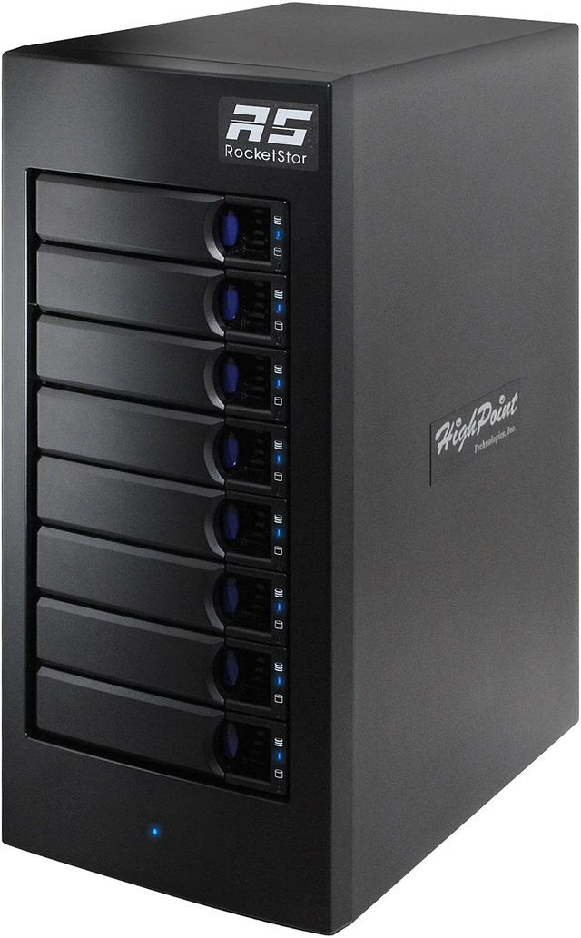 Main image of HighPoint RocketStor RS6628T RAID 0, 1, 5, 6, 10, 50, JBOD Thunderbolt 3 8-Bay 2nd Gen Thunderbolt 3 Turbo RAID Enclosure