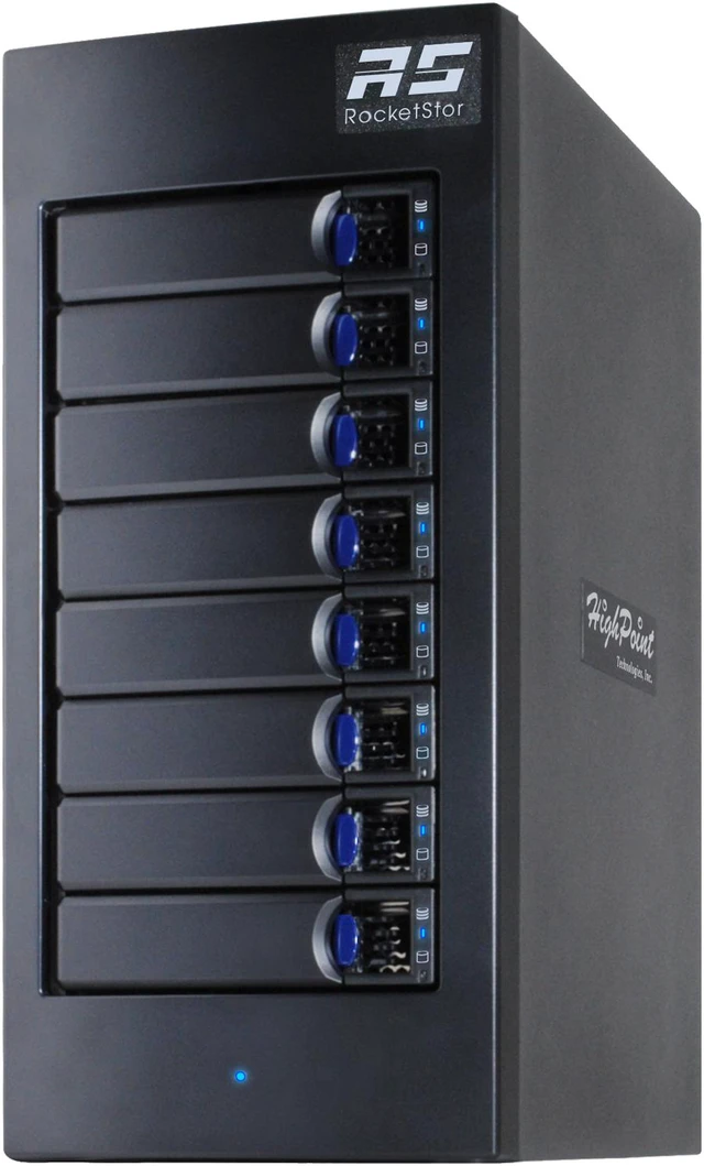 Alt view image 3 of 8 - HighPoint RocketStor RS6628T RAID 0, 1, 5, 6, 10, 50, JBOD Thunderbolt 3 8-Bay 2nd Gen Thunderbolt 3 Turbo RAID Enclosure