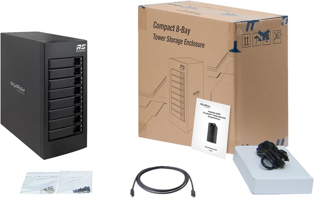 Alt view image 8 of 8 - HighPoint RocketStor RS6628T RAID 0, 1, 5, 6, 10, 50, JBOD Thunderbolt 3 8-Bay 2nd Gen Thunderbolt 3 Turbo RAID Enclosure