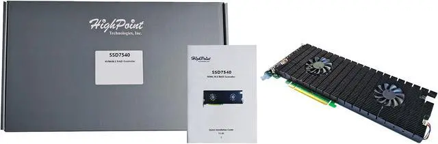 Alt view image 8 of 8 - HighPoint SSD7540 PCI-Express PCIe 4.0 x16 8-Port M.2 NVMe RAID Controller