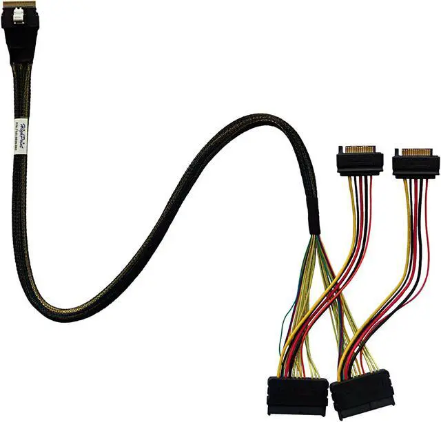 Main image of HighPoint TS8i-8639-060 SFF-8654 to U.2 SFF-8639 NVMe Cable with a 15-pin SATA Power Connector
