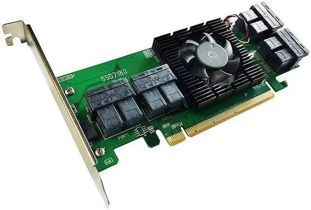 Alt view image 3 of 5 - HighPoint Rocket 1180 8x U.2 Port to PCIe 3.0 x16 NVMe HBA Controller