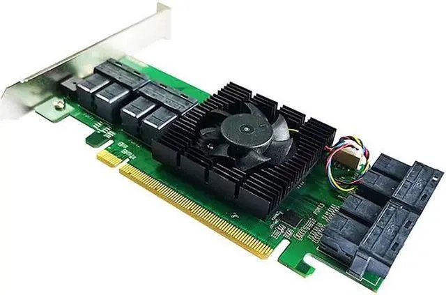 Alt view image 4 of 5 - HighPoint Rocket 1180 8x U.2 Port to PCIe 3.0 x16 NVMe HBA Controller