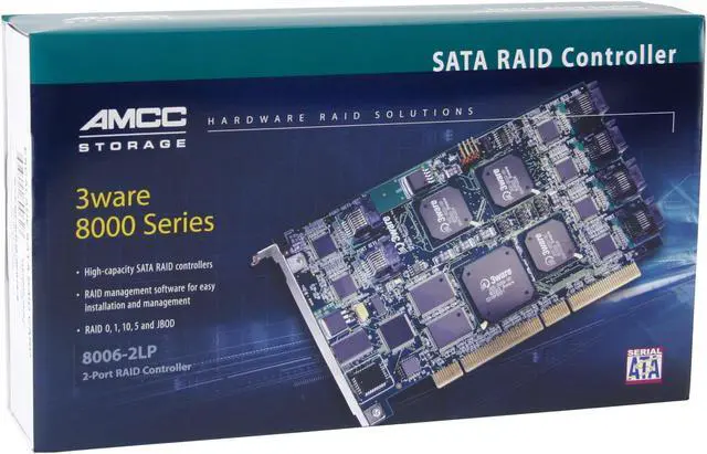 Alt view image 4 of 4 - 3ware 8006-2LP PCI 64-bit SATA 2-port SATA RAID Controller - Kit