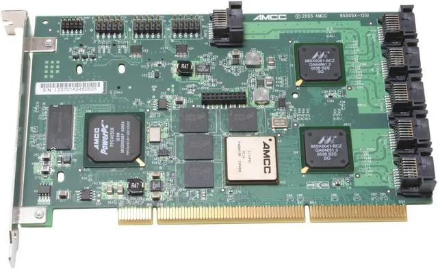 Alt view image 2 of 5 - 3ware 9550SX-12 64-bit/133MHz PCI-X SATA II (3.0Gb/s) Half length RAID Controller