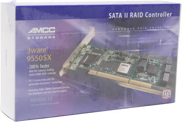 Alt view image 5 of 5 - 3ware 9550SX-12 64-bit/133MHz PCI-X SATA II (3.0Gb/s) Half length RAID Controller