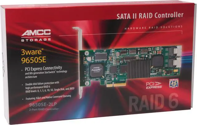 Alt view image 7 of 7 - 3ware 9650SE-2LP OEM SGL PCI Express SATA II (3.0Gb/s) Controller Card - Single - 1PK Integrator - no cable - OEM