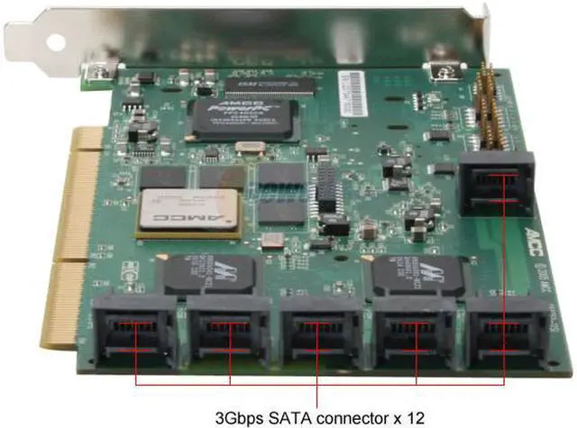 Alt view image 3 of 4 - 3ware 9550SXU-12 KIT 64bit/133MHz PCI-X SATA II (3.0Gb/s) RAID RoHS Controller Card - Kit